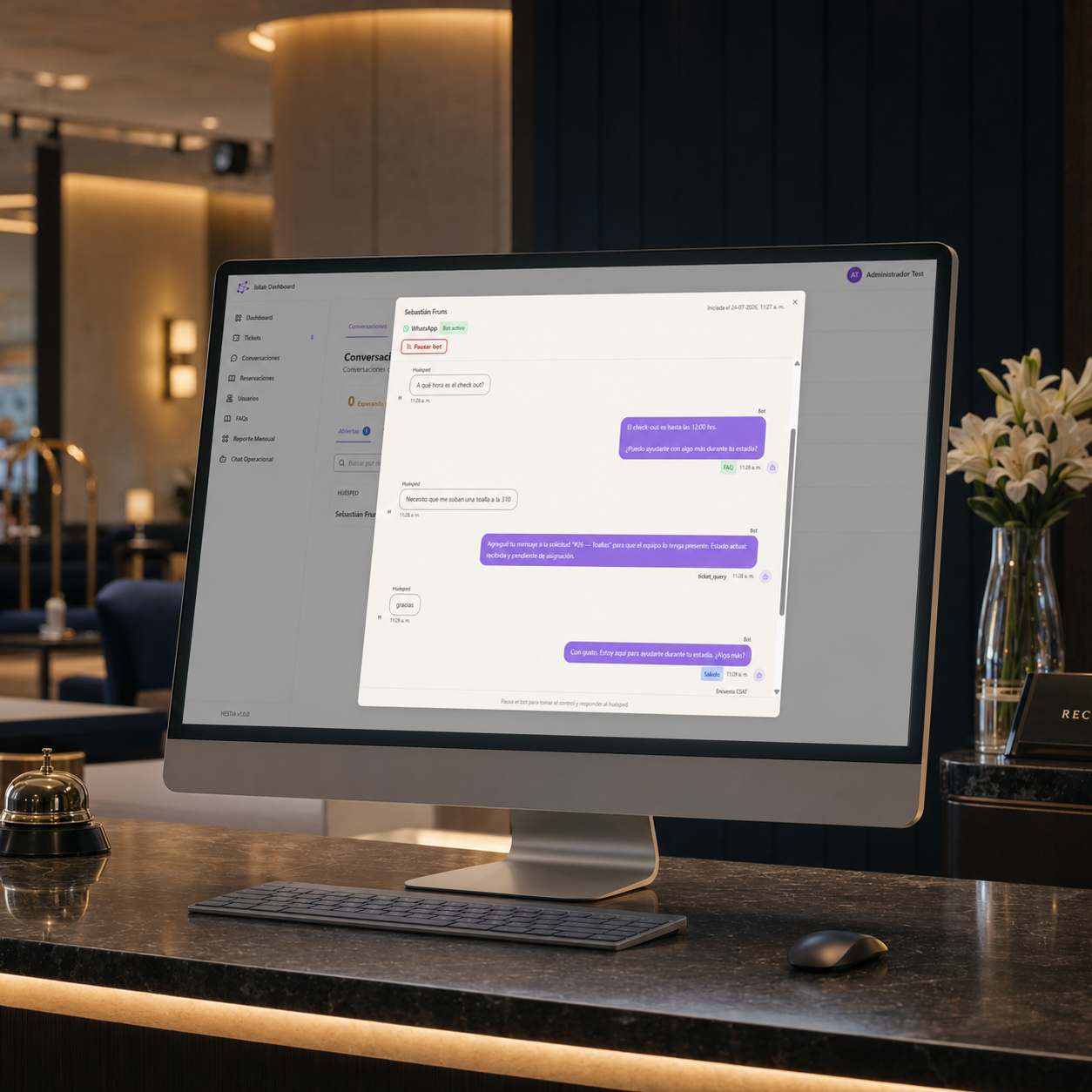 ISILAB Lite en operación hotelera
